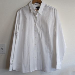 Lands End White Button Down 22W